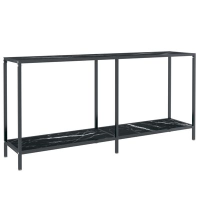 vidaXL Console Table Black 160x35x75.5 cm Tempered Glass