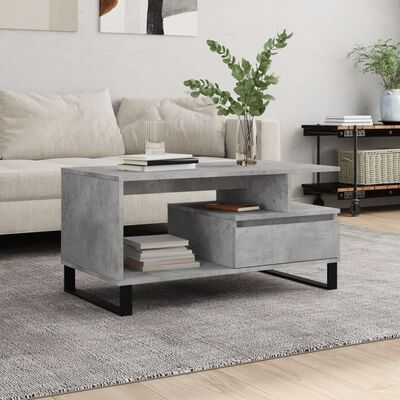 vidaXL Coffee Table Concrete Grey 90x49x45 cm Engineered Wood