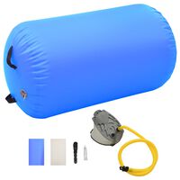 vidaXL Inflatable Gymnastic Roll with Pump 100x60 cm PVC Blue