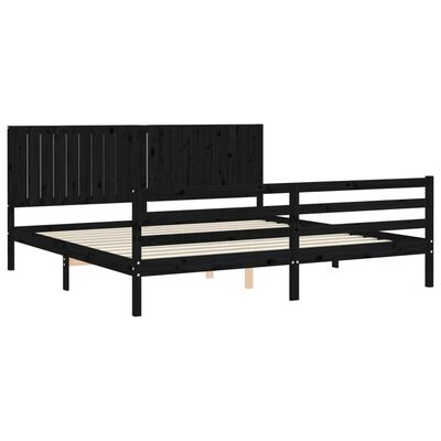 vidaXL Bed Frame without Mattress Black 200x200 cm Solid Wood