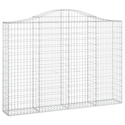 vidaXL Arched Gabion Baskets 14 pcs 200x30x140/160 cm Galvanised Iron