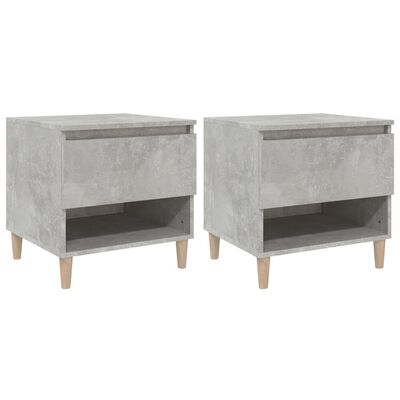 vidaXL Bedside Tables 2 pcs Concrete Grey 50x46x50 Engineered Wood