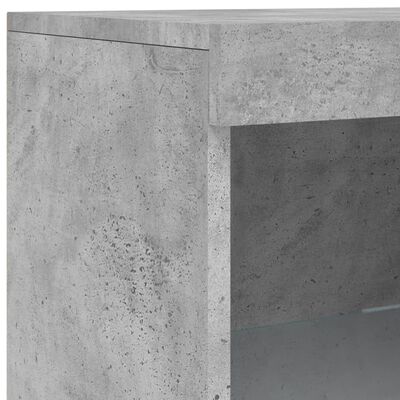 vidaXL Sideboard with LED Lights Concrete Grey 162x37x100 cm