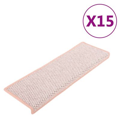 vidaXL Stair Mats Self-adhesive Sisal-Look 15 pcs 65x21x4 cm Red