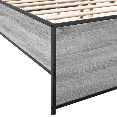 vidaXL Bed Frame without Mattress Grey Sonoma 140x200 cm