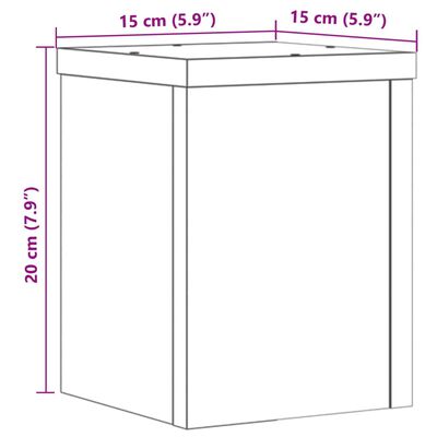 vidaXL Plant Stands 2 pcs Black 15x15x20 cm Engineered Wood