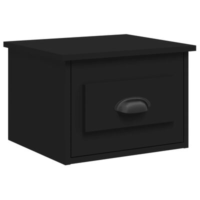 vidaXL Wall-mounted Bedside Cabinet Black 41.5x36x28cm