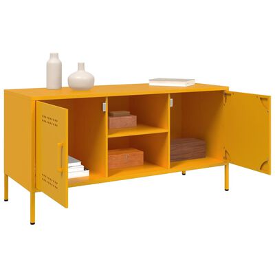 vidaXL TV Cabinet Mustard Yellow 100.5x39x50.5 cm Steel