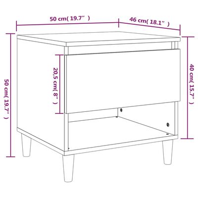 vidaXL Bedside Tables 2 pcs Concrete Grey 50x46x50 Engineered Wood