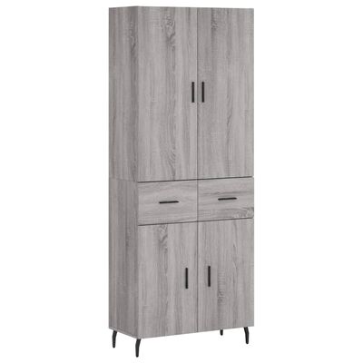 vidaXL Highboard Grey Sonoma 69.5x34x180 cm Engineered Wood