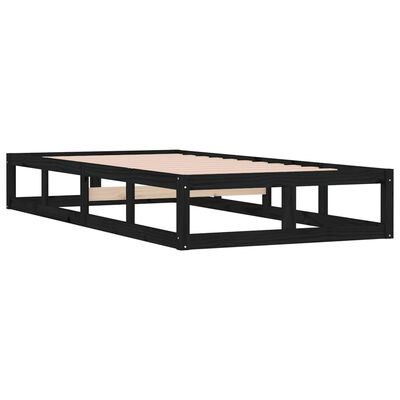 vidaXL Bed Frame without Mattress Black 90x200 cm Solid Wood