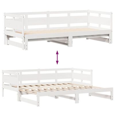 vidaXL Daybed with Trundle and Drawers without Mattress White 80x200 cm