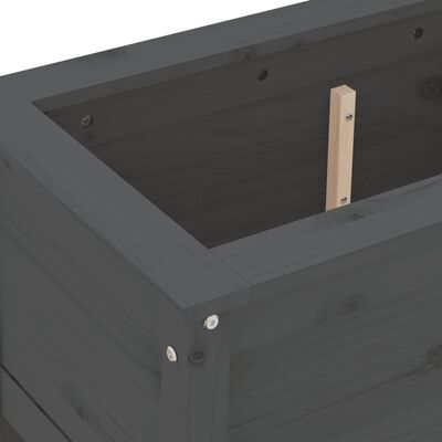 vidaXL Garden Planter Grey 82.5x40x39 cm Solid Wood Pine