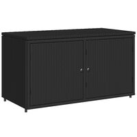 vidaXL Garden Storage Cabinet Black 110x55x60.5 cm Poly Rattan