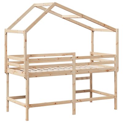 vidaXL Loft Bed with Ladder and Roof without Mattress 80x200 cm