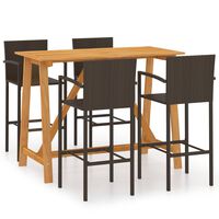 vidaXL 5 Piece Garden Bar Set Brown