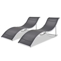 vidaXL Folding Sun Loungers 2 pcs Aluminium and Textilene