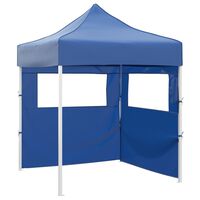 vidaXL Professional Folding Party Tent with 2 Sidewalls 2x2 m Steel Blue