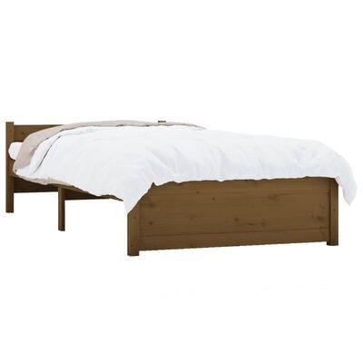 vidaXL Bed Frame without Mattress Honey Brown Solid Wood 75x190 cm Small Single