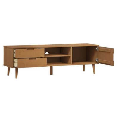 vidaXL TV Cabinet MOLDE Brown 158x40x49 cm Solid Wood Pine