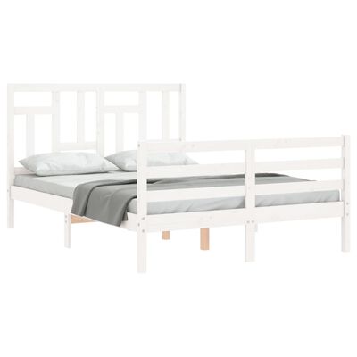 vidaXL Bed Frame without Mattress White 140x200 cm Solid Wood