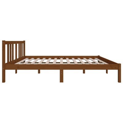 vidaXL Bed Frame without Mattress Honey Brown Solid Wood 135x190 cm Double