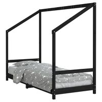 vidaXL Kids Bed Frame Black 80x200 cm Solid Wood Pine