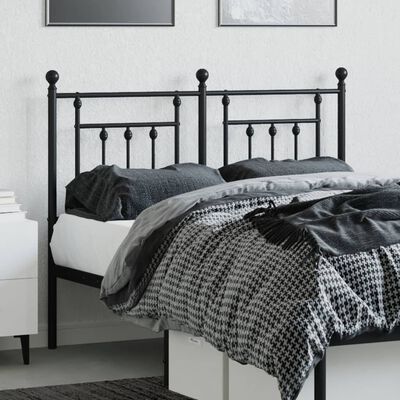 vidaXL Metal Headboard Black 120 cm