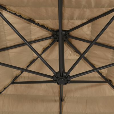 vidaXL Garden Parasol with Steel Pole Brown 246x246x230 cm