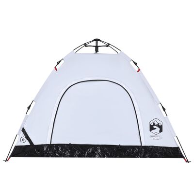 vidaXL Camping Tent 3-Person White Blackout Fabric Quick Release