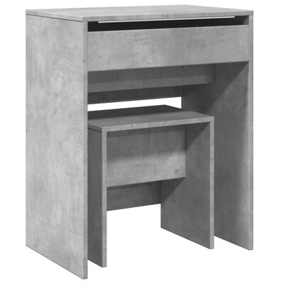 vidaXL Dressing Table and Stool Concrete Grey 60x40x113.5 cm