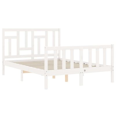 vidaXL Bed Frame without Mattress White 140x190 cm Solid Wood Pine