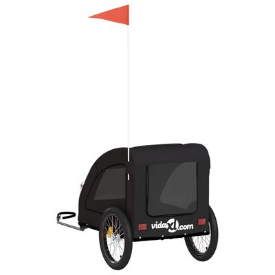 vidaXL Pet Bike Trailer Black Oxford Fabric and Iron