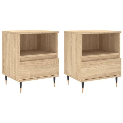 vidaXL Bedside Cabinets 2 pcs Sonoma Oak 40x35x50 cm Engineered Wood