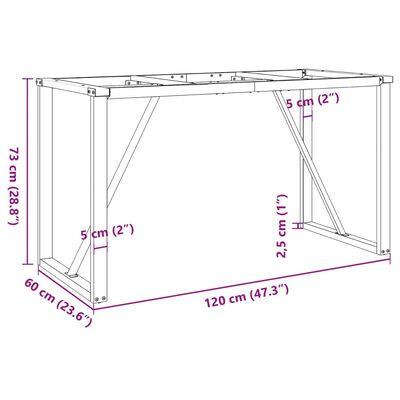 vidaXL Dining Table Legs O-Frame 120x60x73 cm Cast Iron