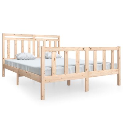 vidaXL Bed Frame without Mattress King Size Solid Wood