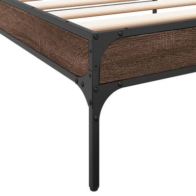 vidaXL Bed Frame without Mattress Brown Oak 90x190 cm Single