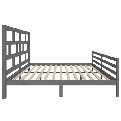 vidaXL Bed Frame without Mattress Grey Solid Wood 200x200 cm (810452+814216)