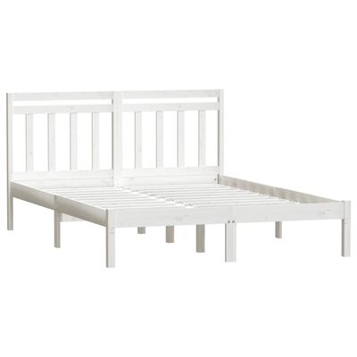 vidaXL Bed Frame without Mattress White Solid Wood 120x200 cm (810013+814085)