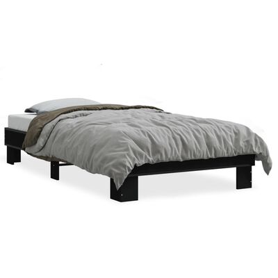 vidaXL Bed Frame without Mattress Black 75x190 cm Small Single