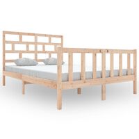 vidaXL Bed Frame without Mattress Solid Wood 120x200 cm (810077+814184)