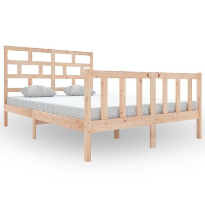 vidaXL Bed Frame without Mattress Solid Wood 120x200 cm (810077+814184)