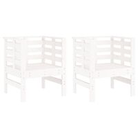 vidaXL Garden Chairs 2 pcs White 61.5x53x71 cm Solid Wood Pine