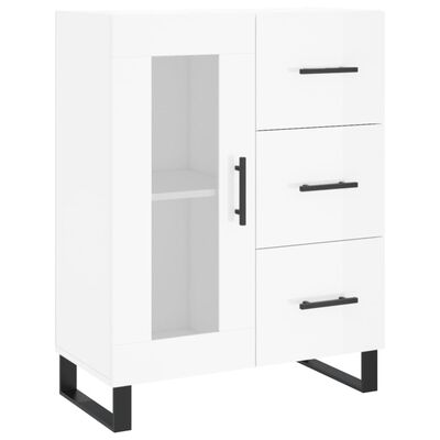 vidaXL Highboard High Gloss White 69.5x34x180 cm Engineered Wood