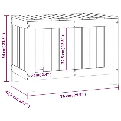 vidaXL Garden Storage Box Black 76x42.5x54 cm Solid Wood Pine