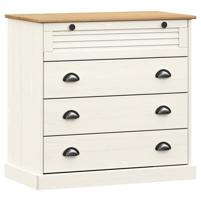 vidaXL Chest of Drawers VIGO White 80x40x76 cm Solid Wood Pine