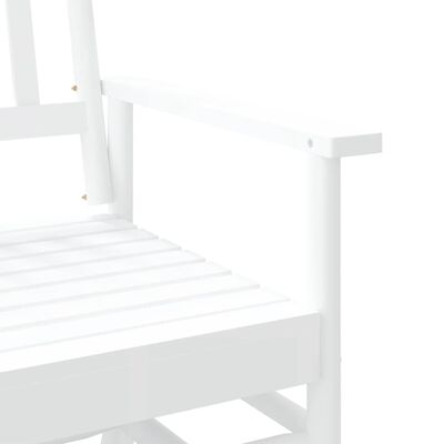 vidaXL Glider Bench White 118x70x104.5 cm Solid Wood Poplar