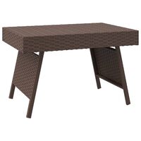 vidaXL Foldable Side Table Brown 60x40x38 cm Poly Rattan