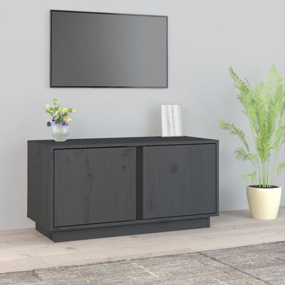 vidaXL TV Cabinet Grey 80x35x40.5 cm Solid Wood Pine