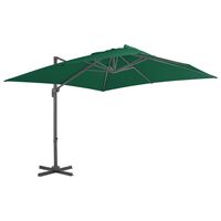 vidaXL Cantilever Garden Parasol with Aluminium Pole Green 300x300 cm